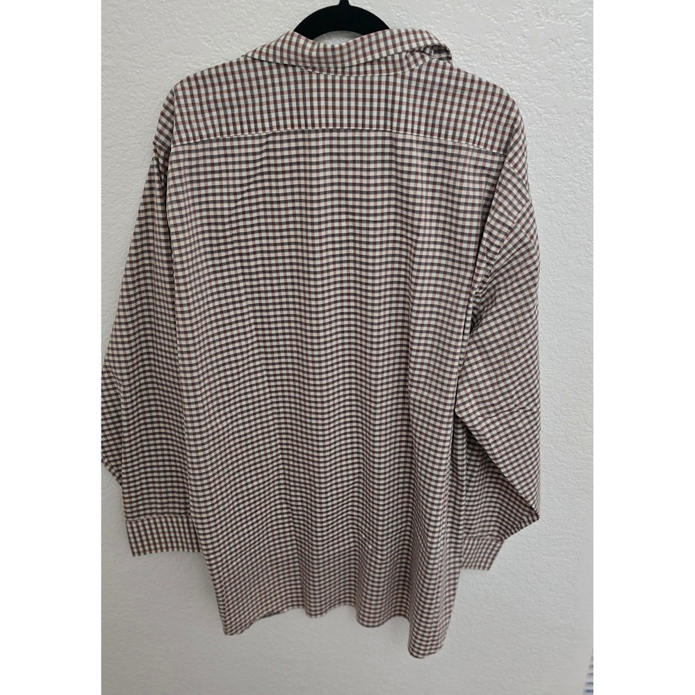 Van Heusen Button Down Mens 19 34/35 Brown Regular Fit Stretch - Picture 6 of 10